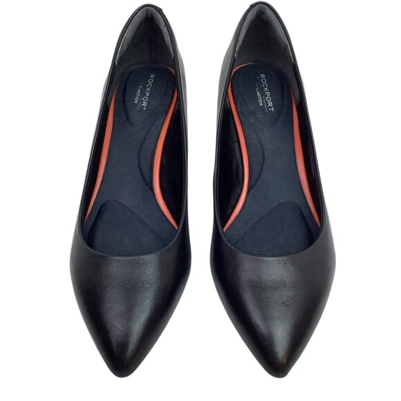 Rockport Total Motion Kalila  Womens 9 Leather Kitten Heel Pumps Black - Picture 2 of 10